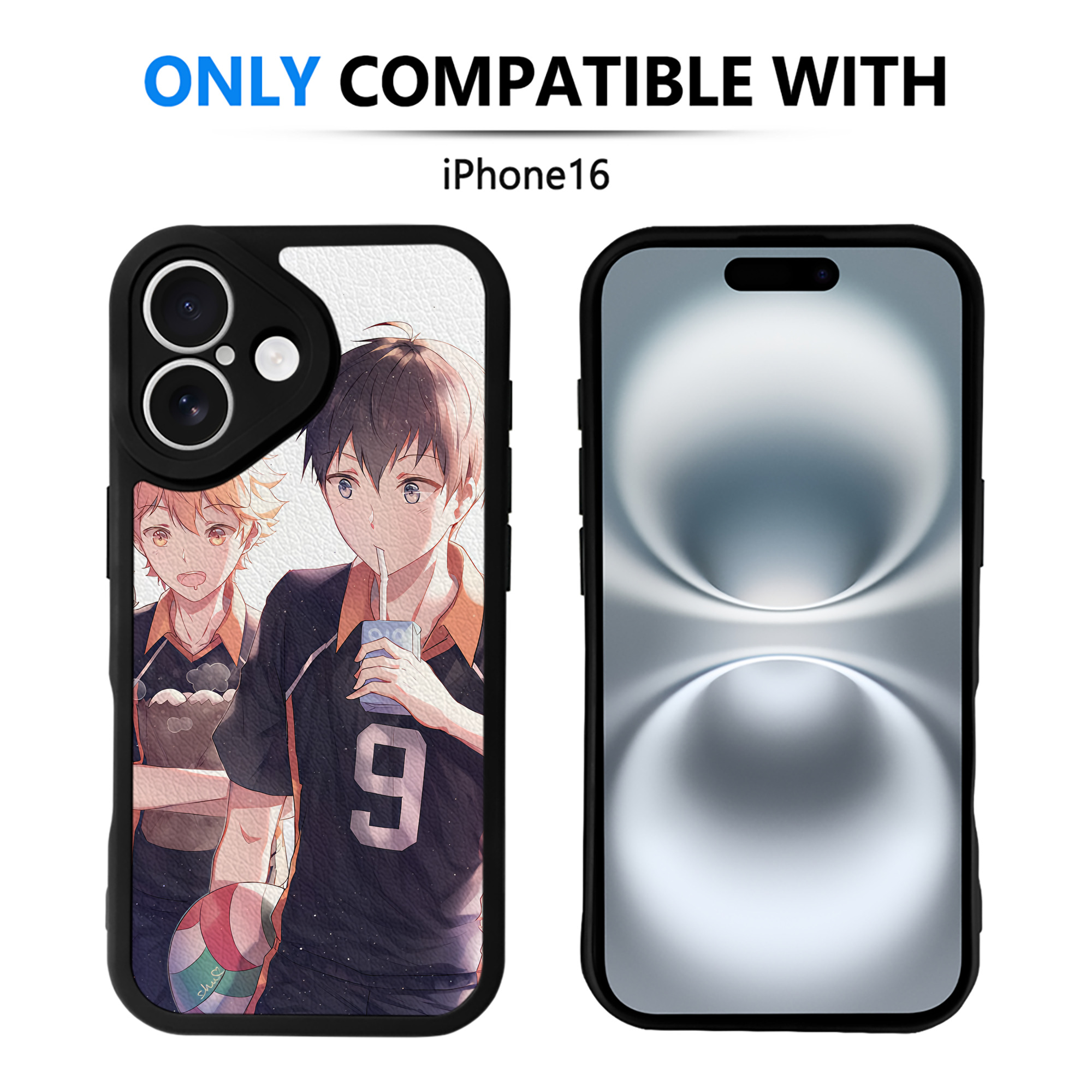 （画像用） ハイキュー!! Haikyu!! 【iPhone 16シリーズ対応】シリコンスマホケース（レザー調） 材質：シリコン
